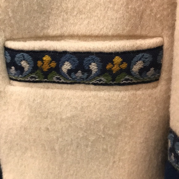 Vintage Scandinavian Wool Jacket A.S. Evebofoss Womens Size M/L Ivory Blue - Picture 5 of 13